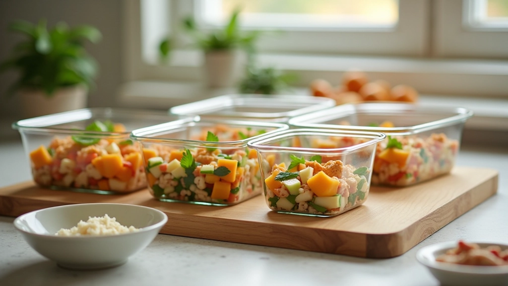 Boîtes de conservation avec restes de repas préparés et étiquetés pour la congélation